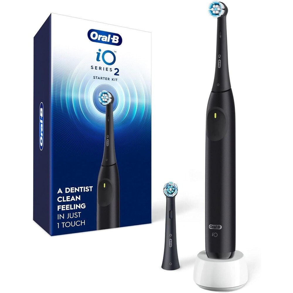 Oral-B Rechargeable Electric Toothbrush iO2 Starter Kit 3 Cleaning Modes 2 brush